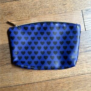 Ipsy Black Heart Pattern Purple Cosmetic Bag